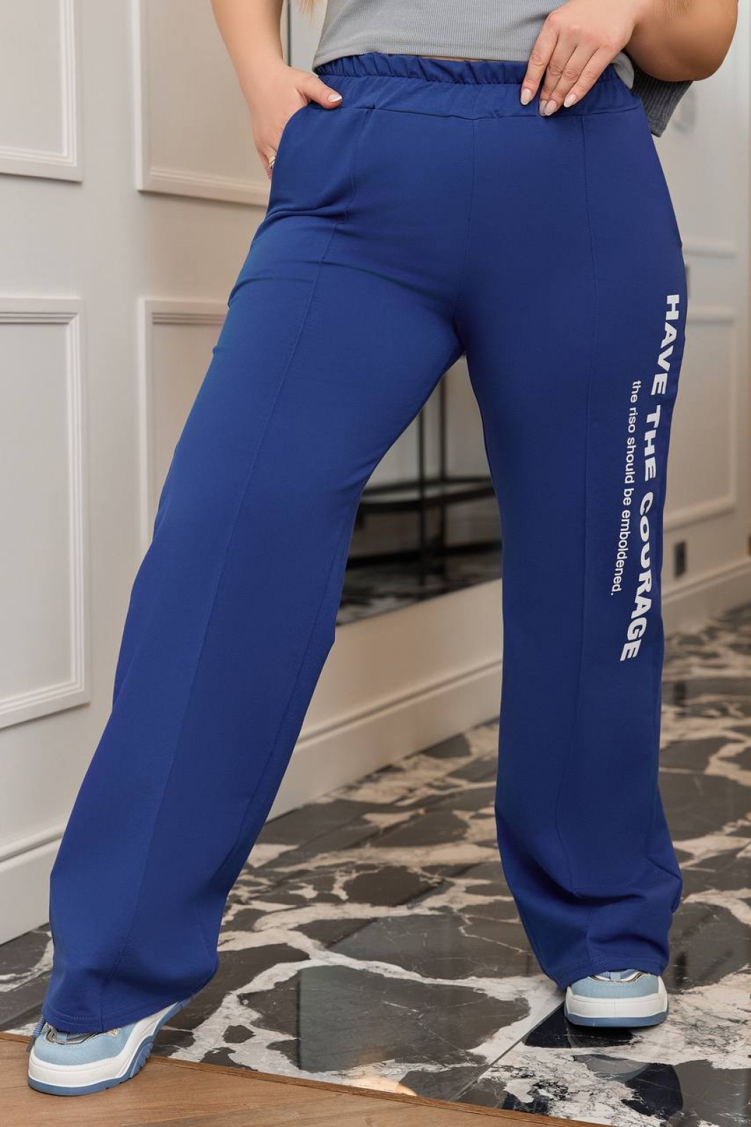 Жіночі брюки карго колір т.синій р.46/48 450376
