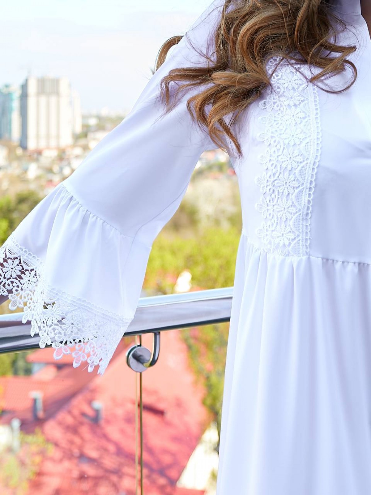 Жіноча сукня трапеція білого кольору р.54/56 431516