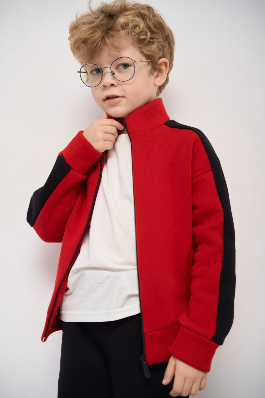 Теплий костюм для хлопчика колір червоний р.140 447466