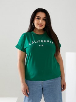 Жіноча футболка California колір зелений р.52/54 432451