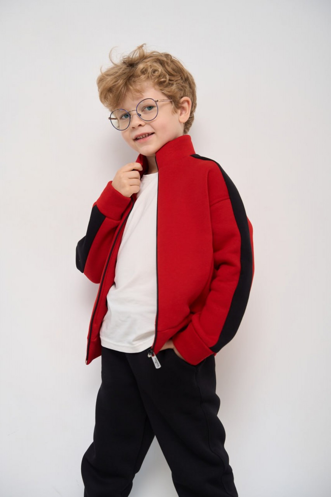 Теплий костюм для хлопчика колір червоний р.128 447464