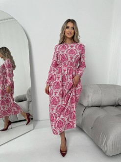 Жіноча сукня із шовкового софту колір рожевий р.46/48 453516