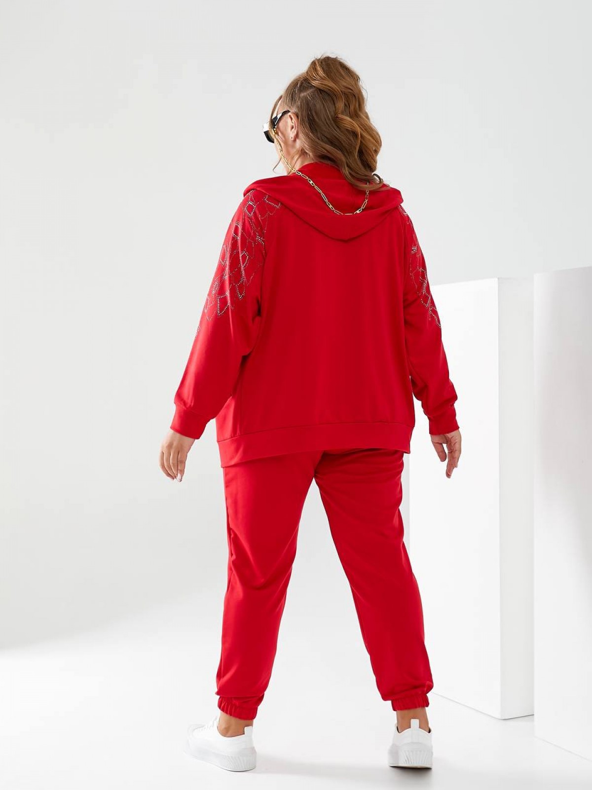 Жіночий прогулянковий костюм колір червоний р.56/58 453860