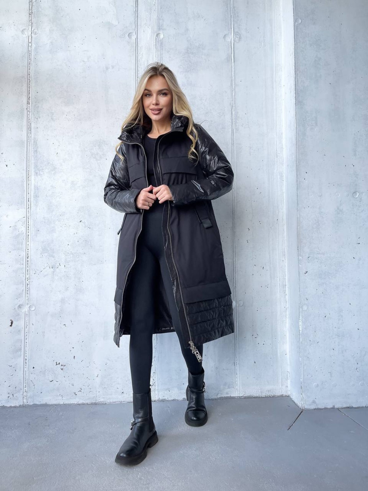 Жіночий весняне пальто колір чорний р.XL 451073