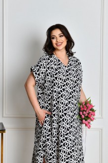 Жіноча сукня вільного крою колір сірий з білим р.56/58 453878