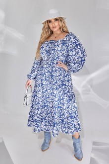 Жіноча вільна сукня із софту колір синій р.50/52 450393