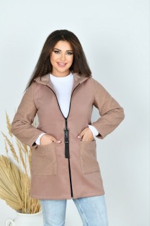 Жіноче пальто із кашеміру колір мокко р.56/58 442815