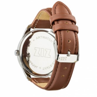 Годинник ZIZ Лисиця, ремінець кавово-шоколадний, срібло і додатковий ремінець 142846