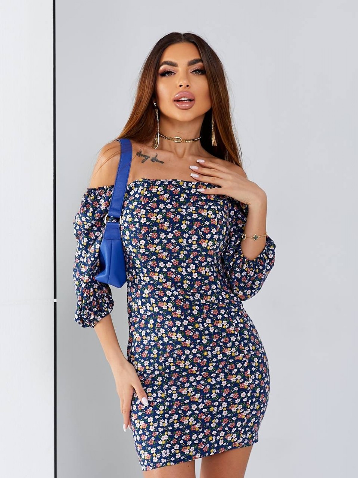Жіноча сукня міні колір синій р.42/44 450953