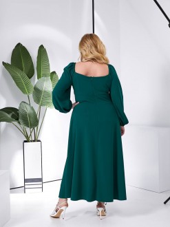 Жіноча сукня міді із креп-дайвінгу колір бірюза р.64/66 453756