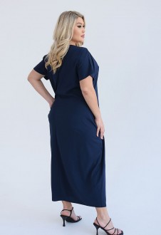 Жіноча сукня вільного крою міді колір синій р.56/58 459358