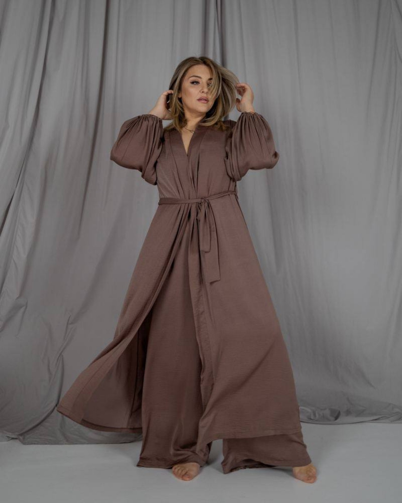 Жіночий піжамний костюм трійка колір капучино р.L/XL 448619