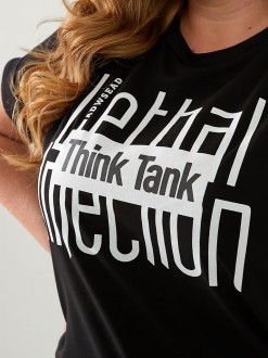 Жіноча футболка THINK TANK колір чорний р.48/50 433732