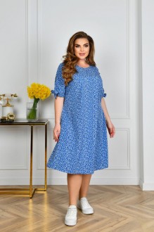 Жіноча сукня вільного крою колір блакитний р.54 455511