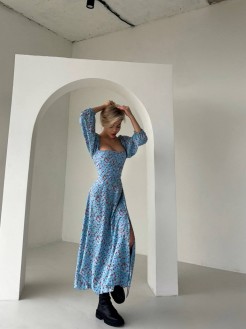 Жіноча сукня із софту колір блакитний р.46/48 451279