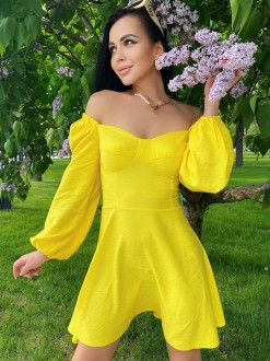 Жіноча сукня жовтого кольору р.44 384815
