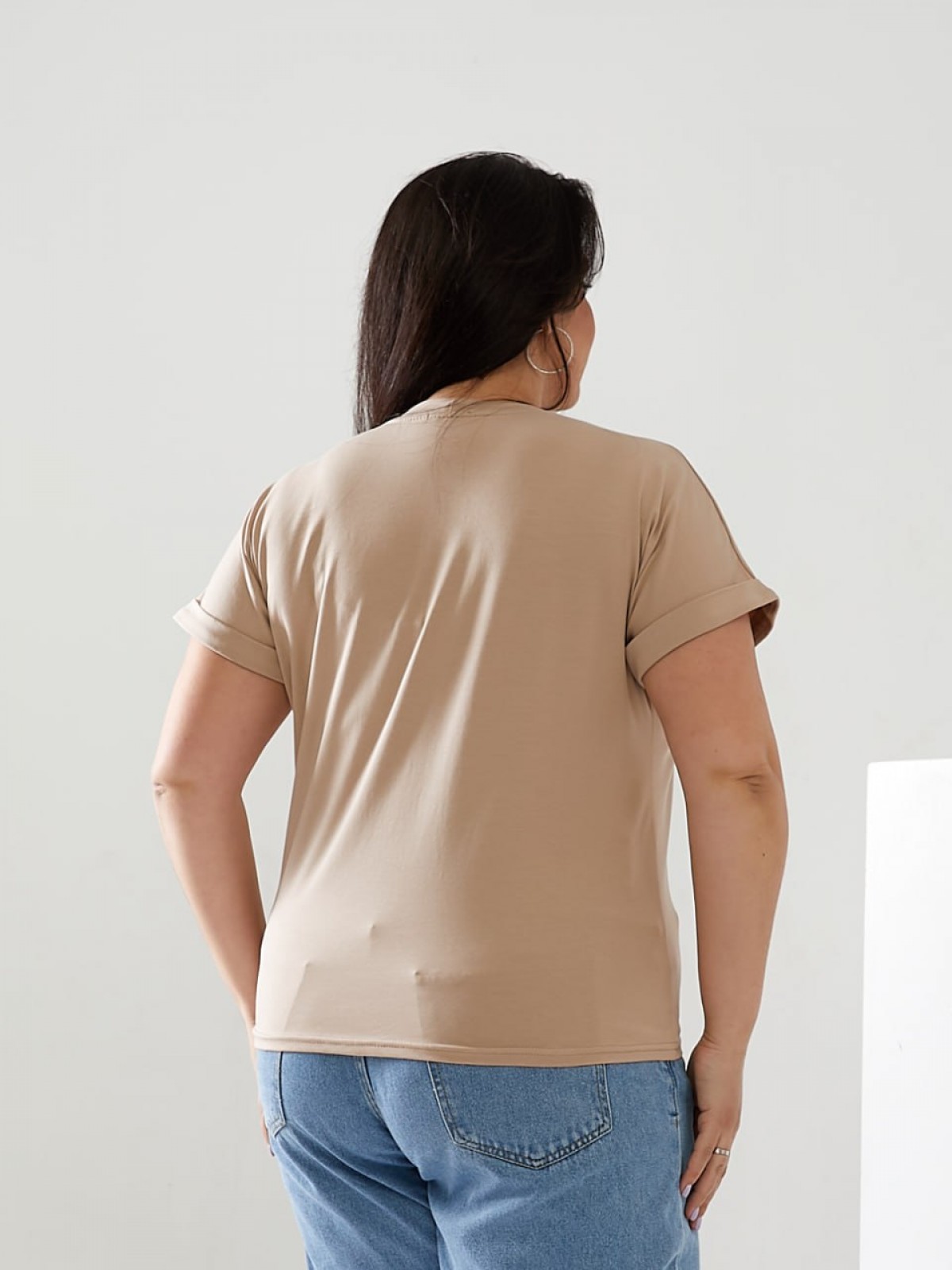 Жіноча футболка PLEASURE колір бежевий р.56/58 433681