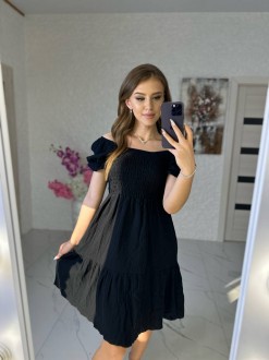 Жіноча сукня вільного крою колір чорний р.50/52 437703