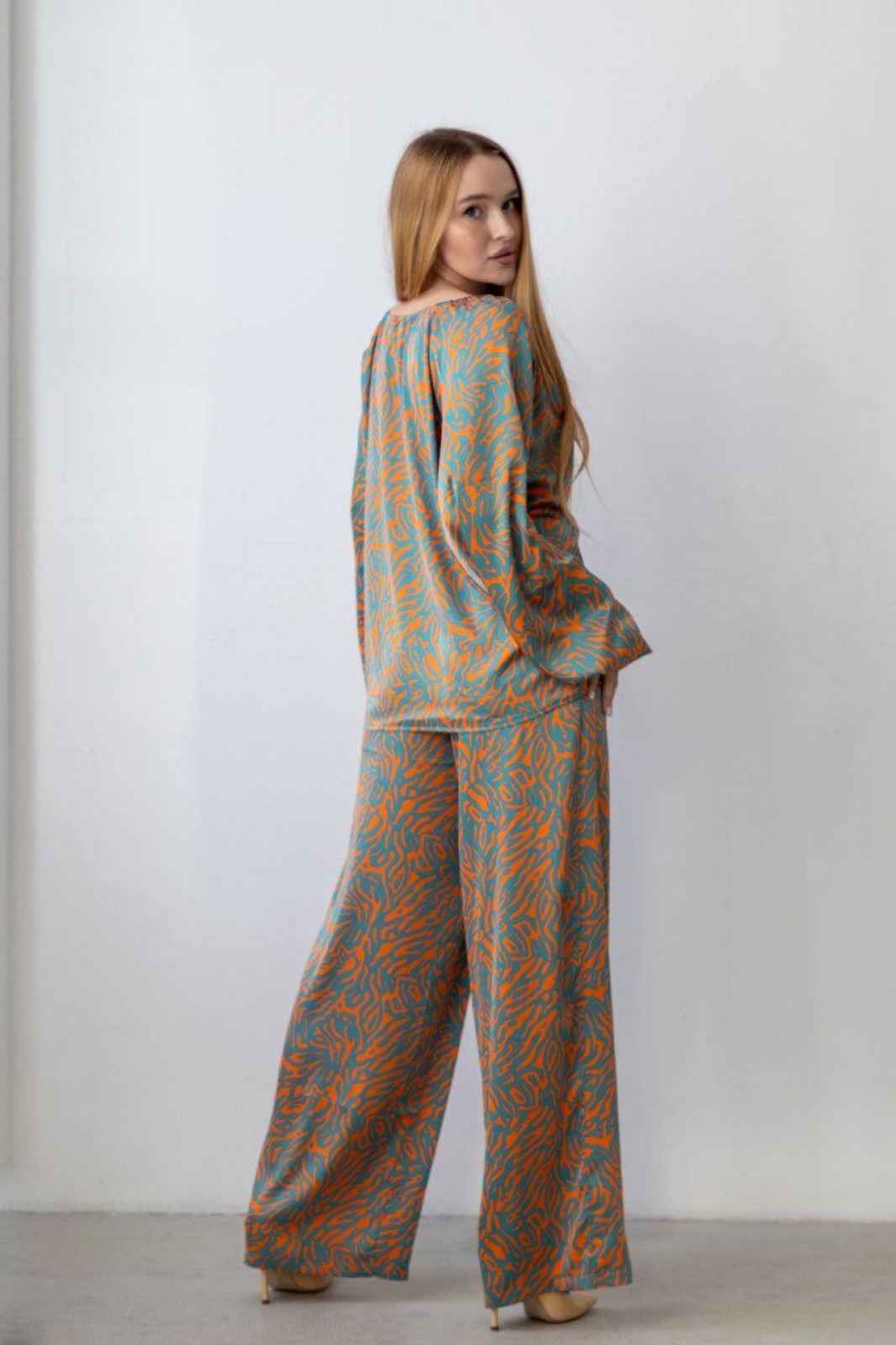 Жіноча піжама шовк Армані «Lara» колір помаранчевий р.S 455458