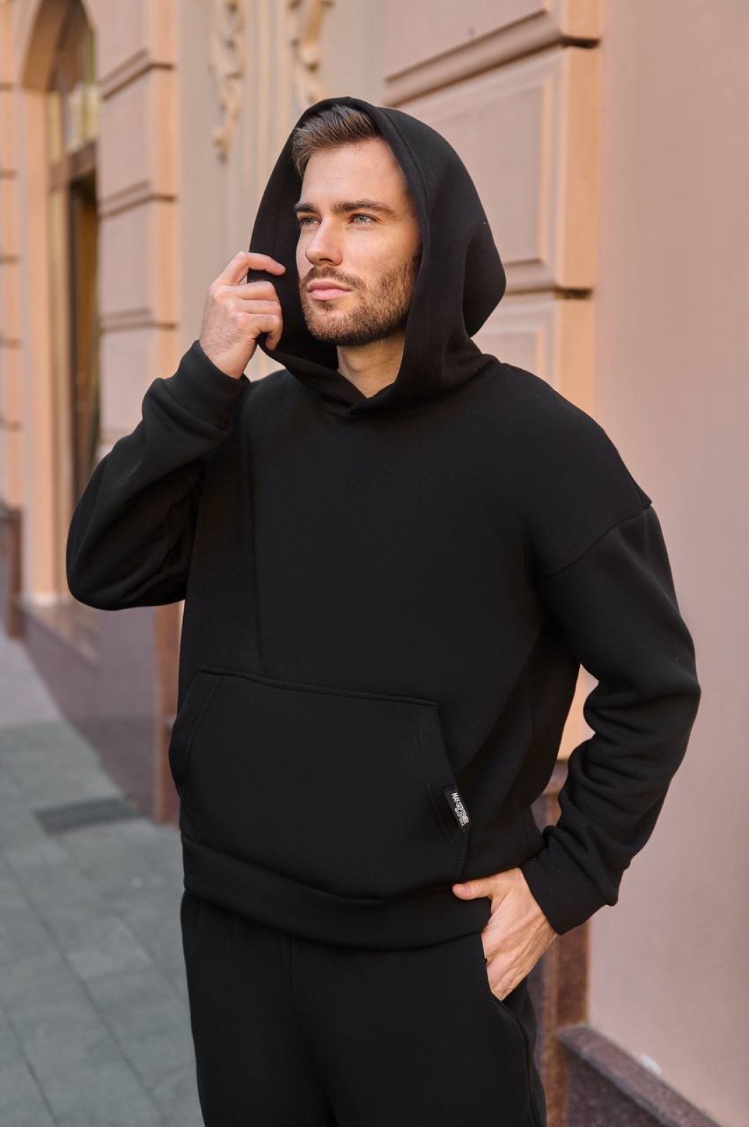 Чоловічий спортивний костюм трійка колір чорний-олива р.M 440631