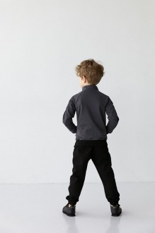 Спортивний костюм на хлопчика колір графіт з чорним р.158 407242