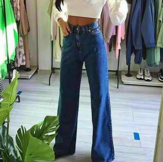 Жіночі джинси палаццо колір синій р.30 448940