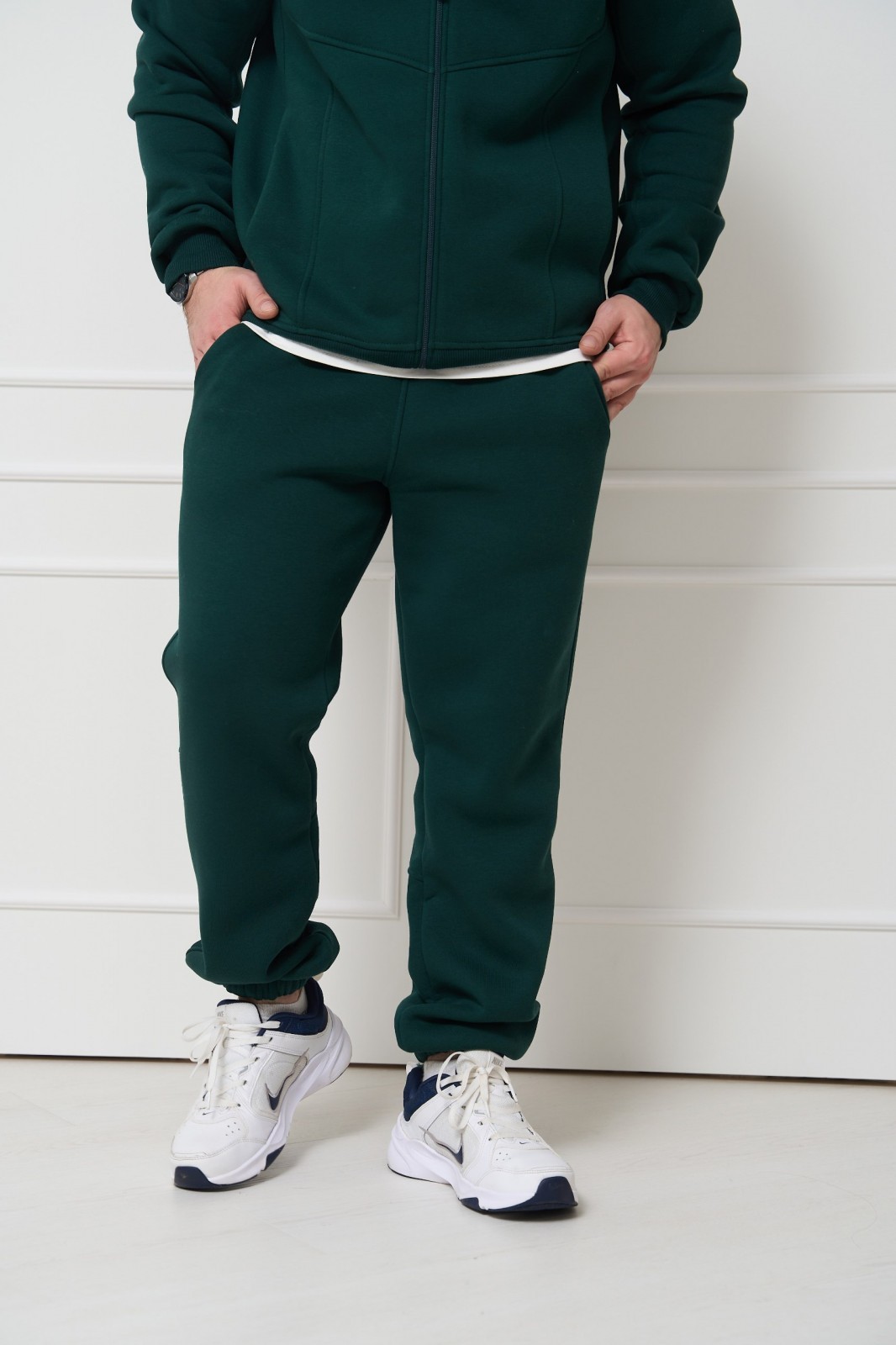 Чоловічий теплий спортивний костюм колір зелений р.2XL 448682