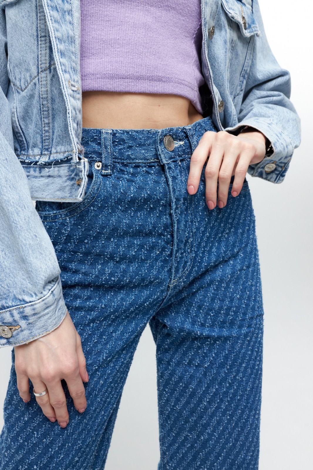 Жіночі джинси в смужку &quot;PRO ПРЯМОТУ&quot; колір синій р.40 445705