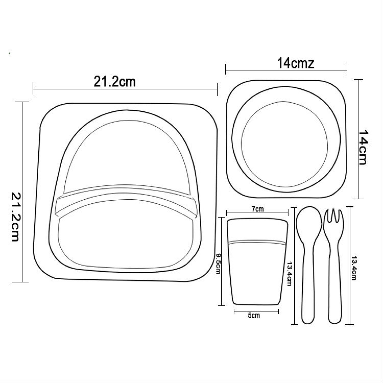 Детская бамбуковая посуда Слоненок, набор из 5 предметов SKL25-145865
