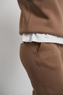 Жіночий теплий костюм тринитка на флісі колір капучино р.XL 449075