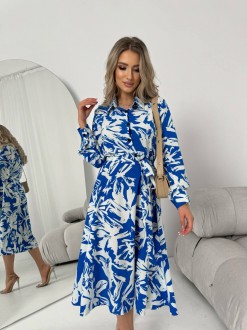 Жіноча сукня із шовкового софту колір синій р.46/48 454119