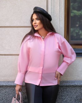 Жіноча сорочка з бавовни колір рожевий р.42/54 447019