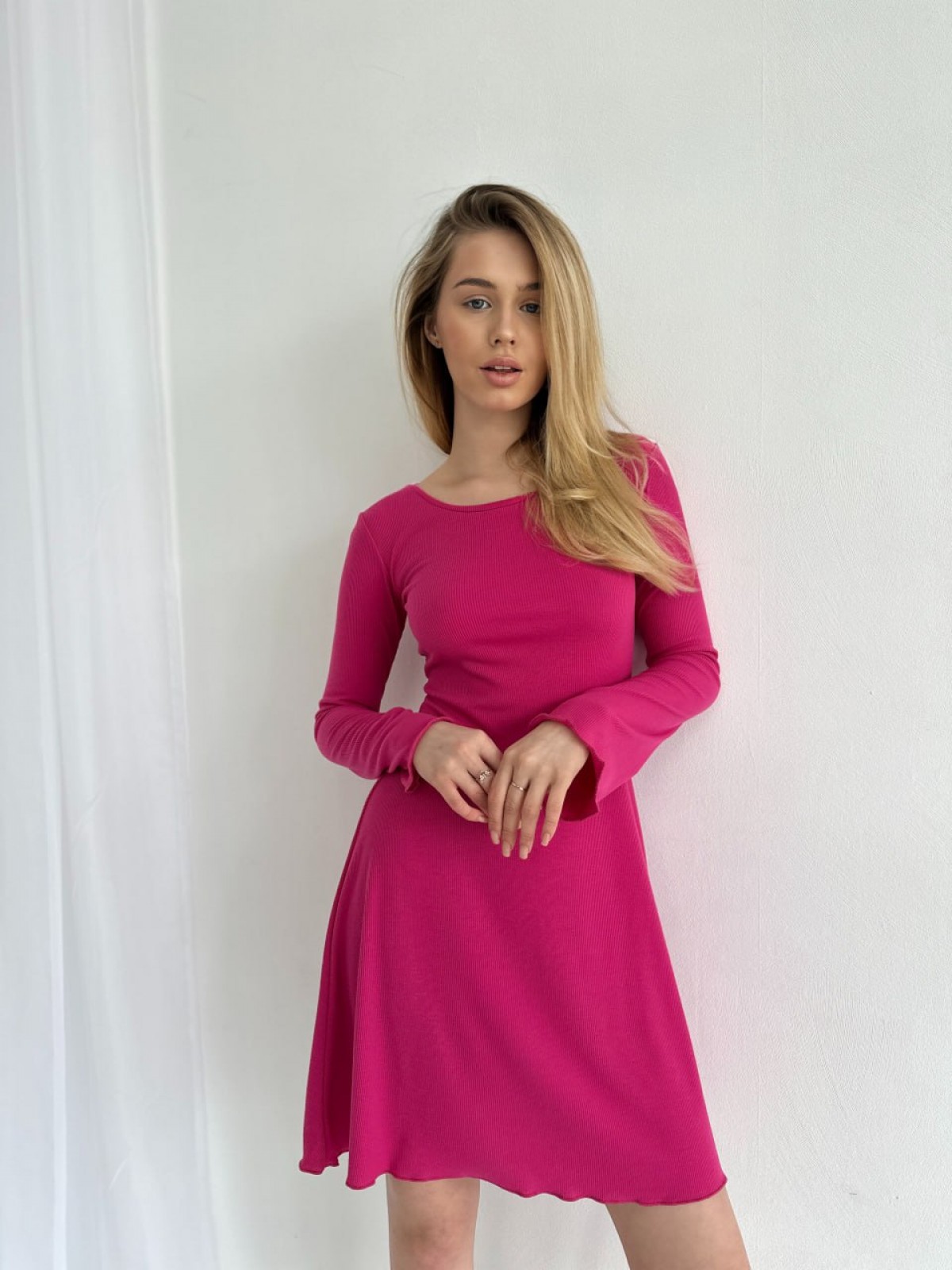 Жіноча сукня міні колір малиновий р.42/44 453542