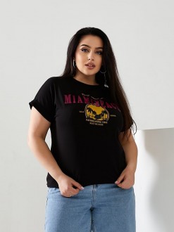 Жіноча футболка MIAMI колір чорний 433031