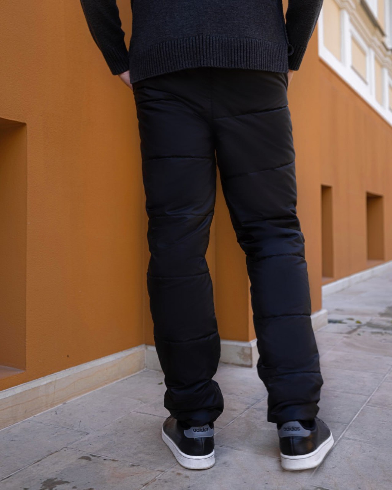 Чоловічі зимові штани з плащової тканини утеплені колір чорний р.48/50 447421