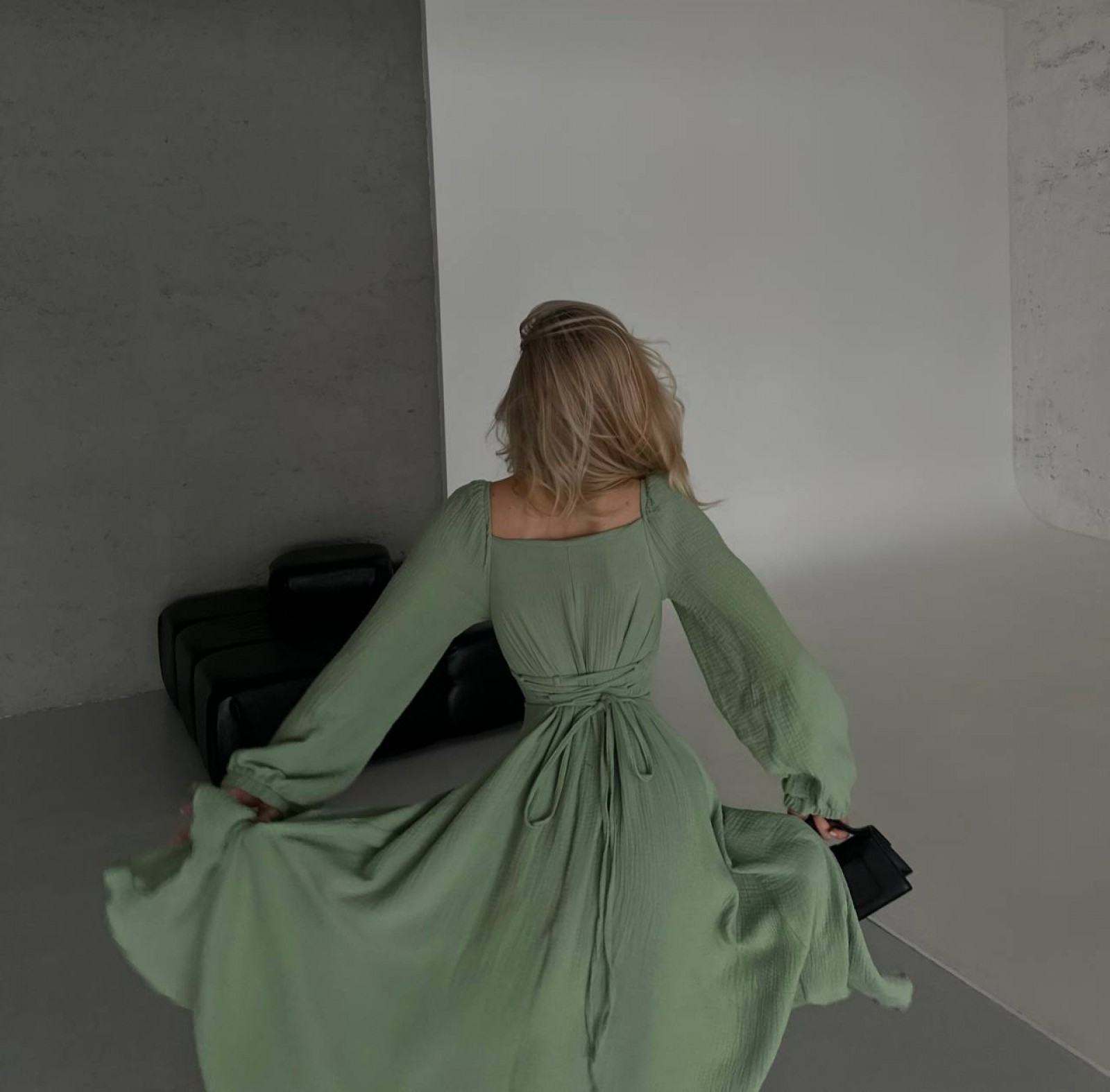 Жіноче плаття з мусліну колір оливка р.46/48 452644