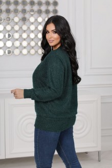 Жіночий светр трикотажний колір т.зелений р.52/54 445653