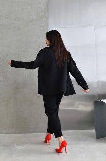 Жіночий костюм брюки та піджак колір чорний р.48/50 452783