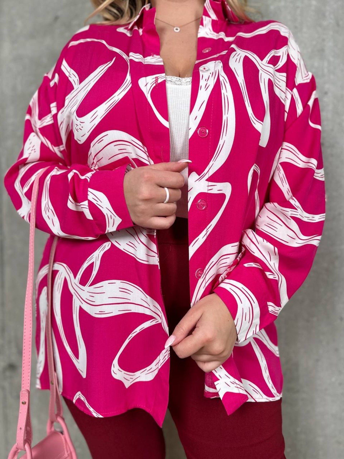 Жіночий костюм блуза та штани колір бордовий р.48/50 453814