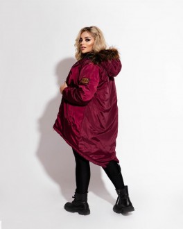 Жіноча куртка колір марсала розмір 50/52 SKL92-332766
