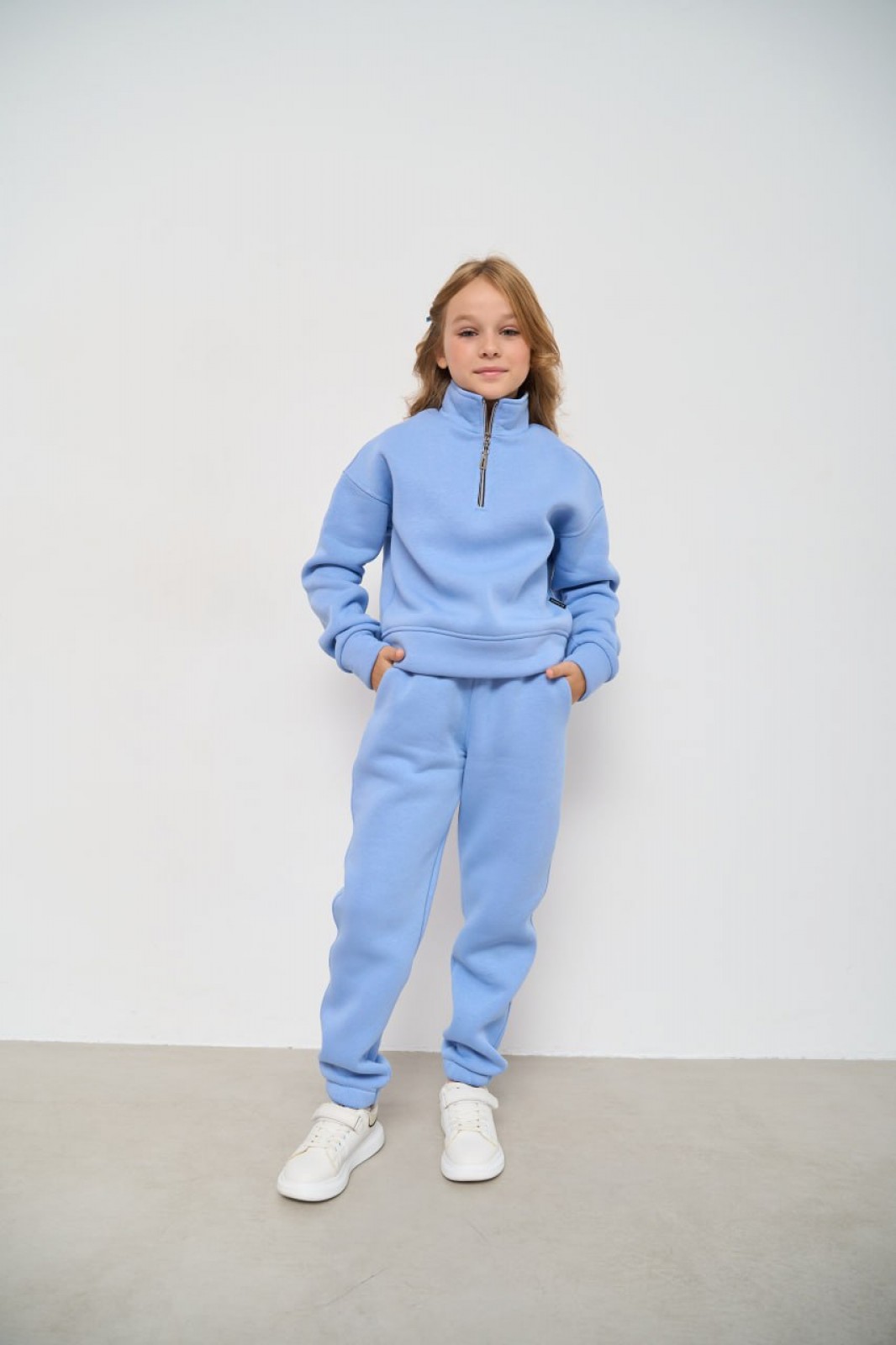 Теплий спортивний костюм для дівчинки колір блакитний р.152 444454