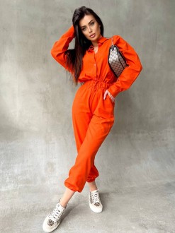 Жіночий лляний костюм двійка колір помаранч р.42/44 460401