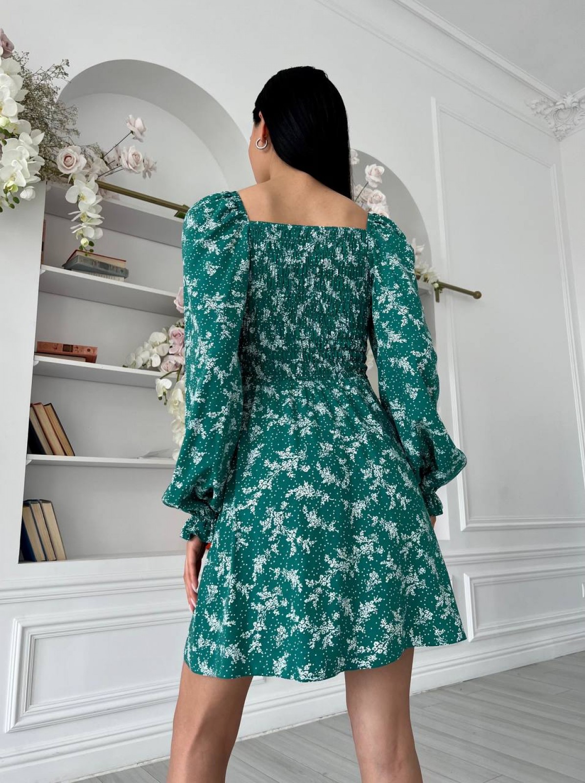 Жіноча літня сукня колір зелений 437167