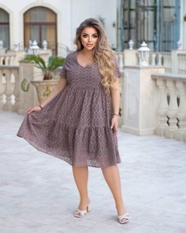 Жіноча сукня в два яруси кольору мокко SKL148-373315