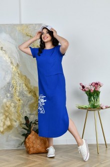 Жіноча спортивна сукня із жатки колір синій р.56/58 455665
