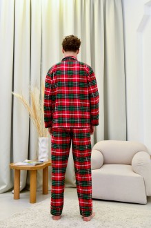 Чоловіча піжама з байки Brandon колір червоно-зелений р.S 442026