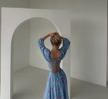 Жіноча сукня із софту колір блакитний р.46/48 451279