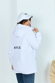Жіноча куртка з плащової тканини колір білий р.56/58 443199