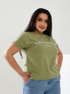 Жіноча футболка California колір фісташковий р.42/46 432429