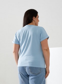 Жіноча футболка колір блакитний р.48/50 432383